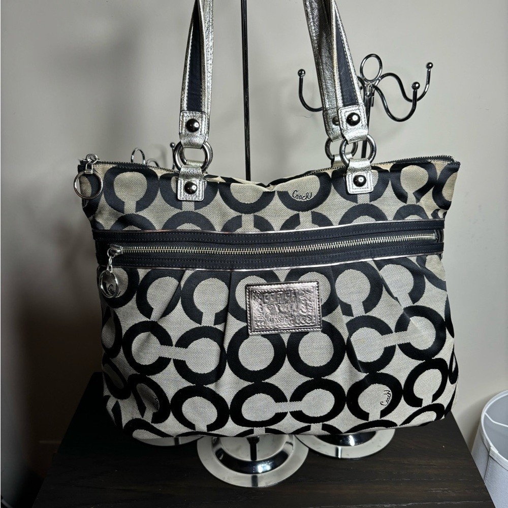 Coach Black and Grey Tote Bag
